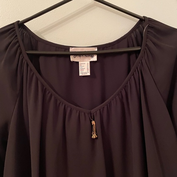 Joseph Ribkoff Blouse Tiered Ruffle Hem Black size 8 - Picture 3 of 8